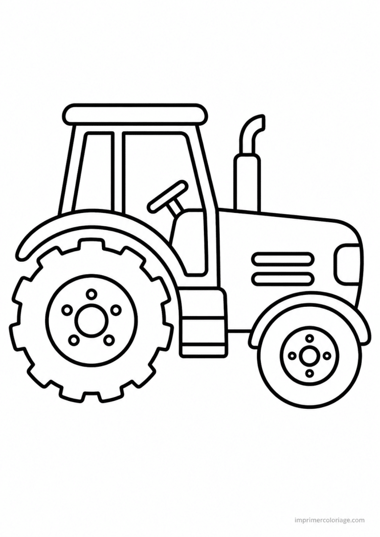 coloriage tracteur epais profil simple 2 - dessin gratuit &agrave; imprimer