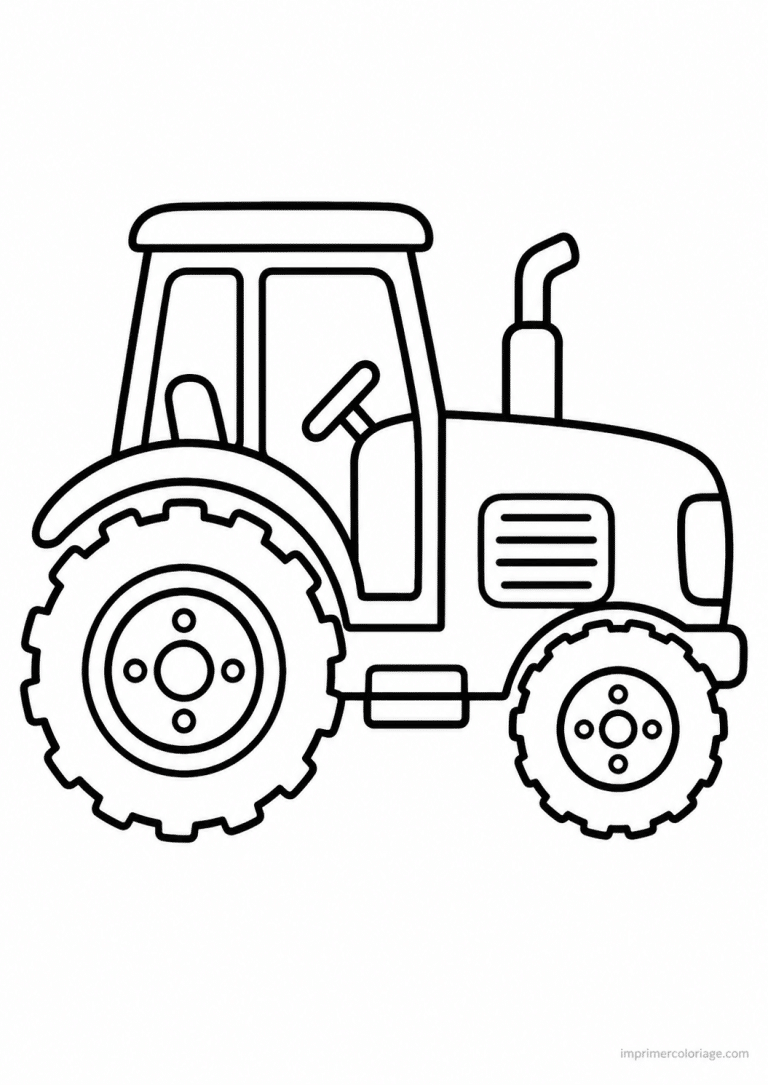 coloriage tracteur epais profil simple - dessin gratuit &agrave; imprimer