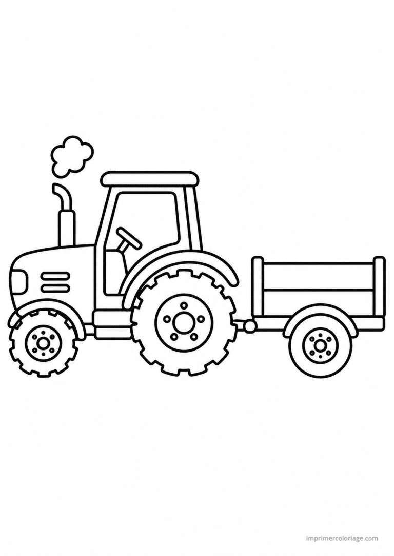 coloriage tracteur epais remorque 2 - dessin gratuit &agrave; imprimer