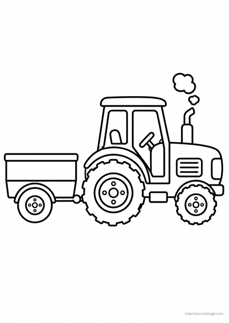 coloriage tracteur epais remorque - dessin gratuit &agrave; imprimer