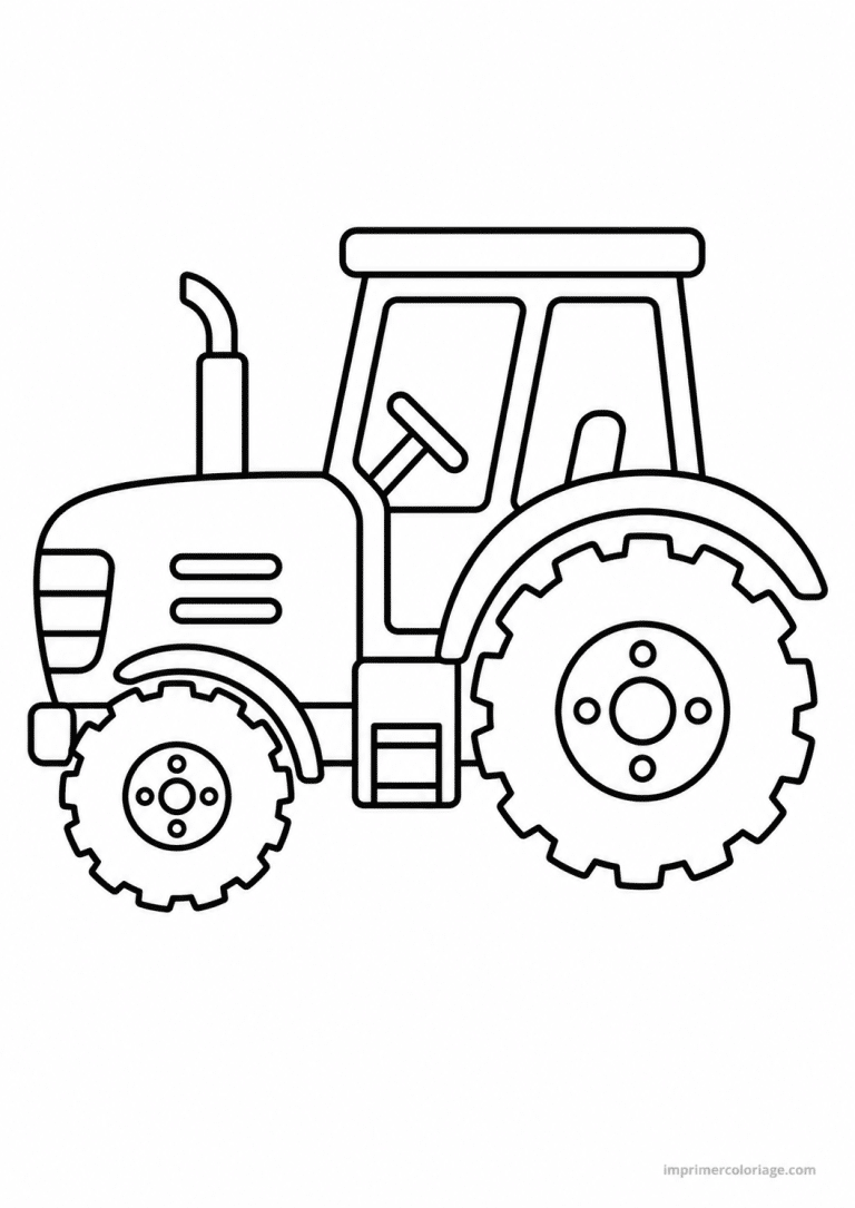 coloriage tracteur simple roues - dessin gratuit &agrave; imprimer
