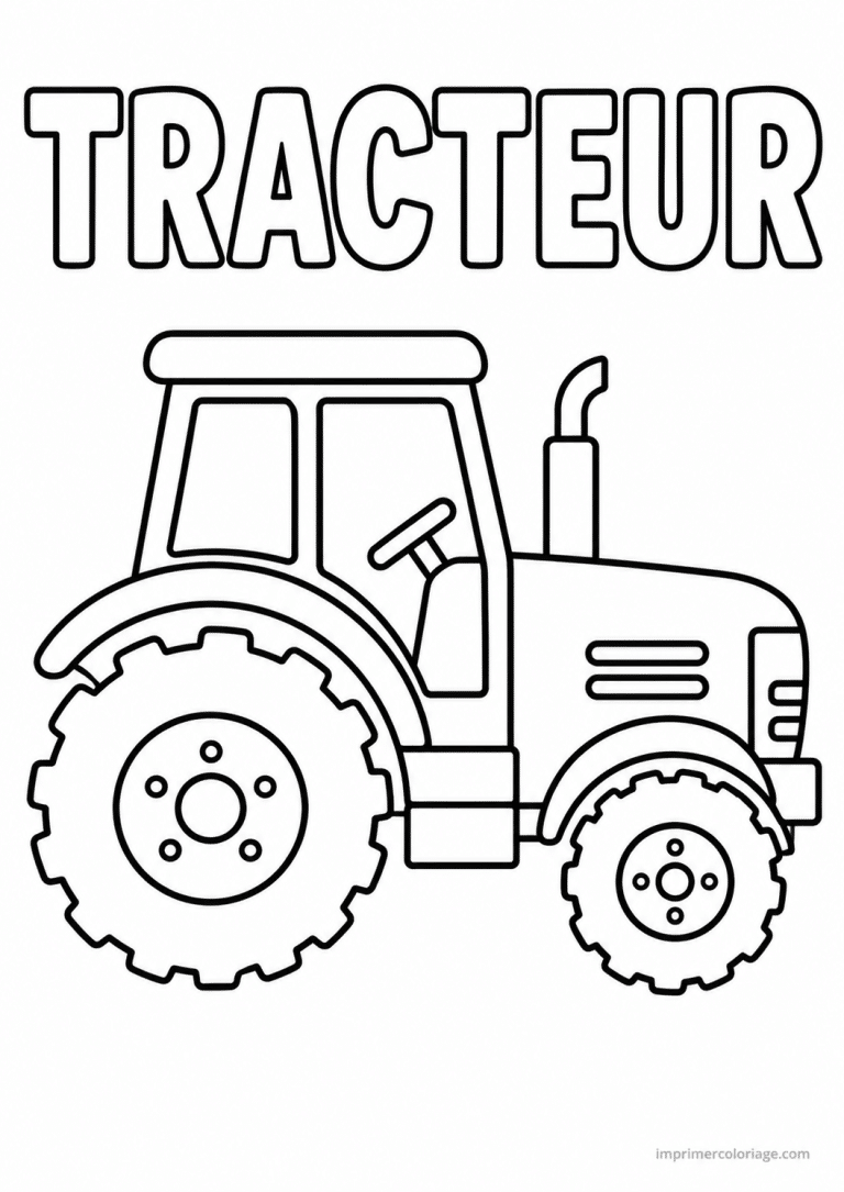 coloriage tracteur titre profil - dessin gratuit &agrave; imprimer