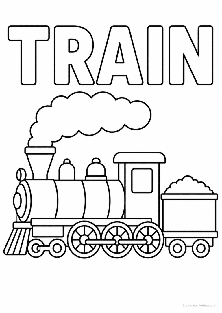 coloriage train 2 - dessin gratuit &agrave; imprimer