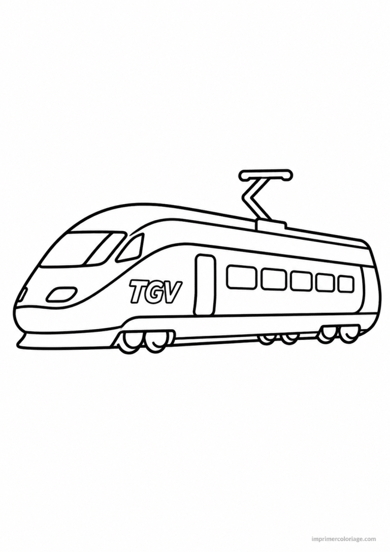 coloriage train epais tgv profil - dessin gratuit &agrave; imprimer