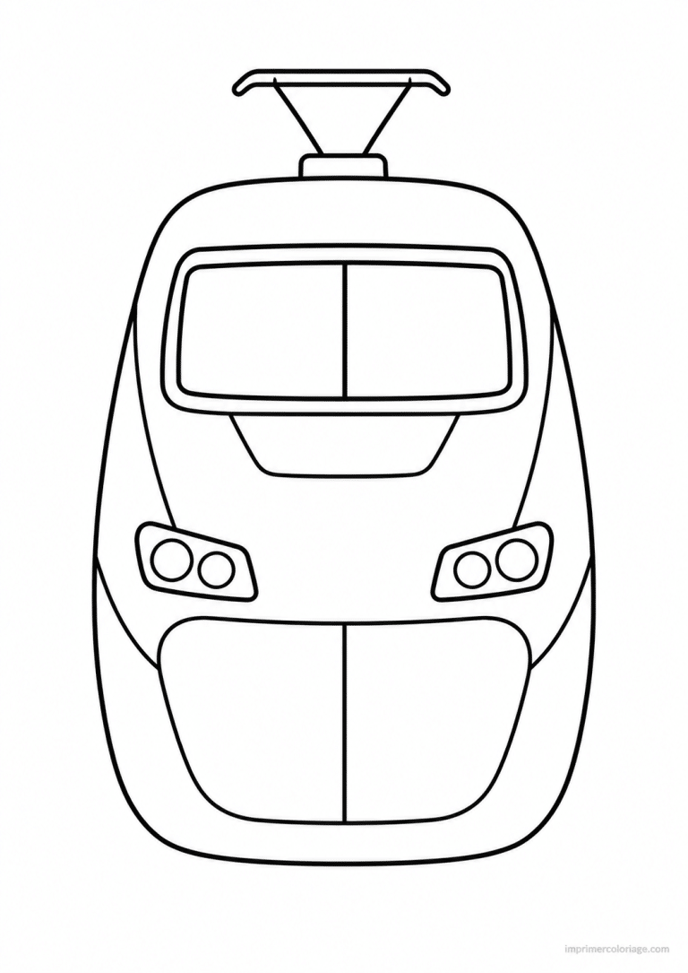coloriage train tgv face - dessin gratuit &agrave; imprimer