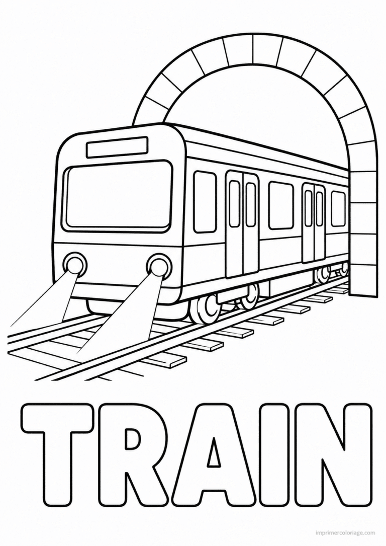 coloriage train titre metro - dessin gratuit &agrave; imprimer