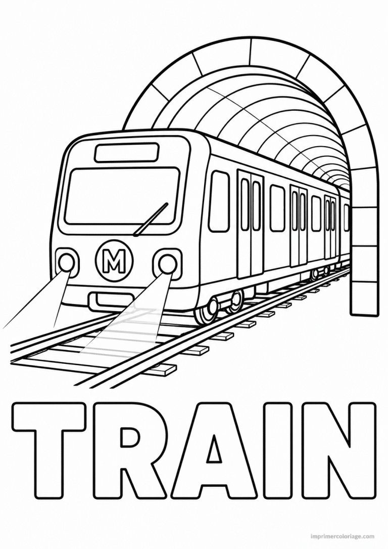 coloriage train titre metro tunnel - dessin gratuit &agrave; imprimer