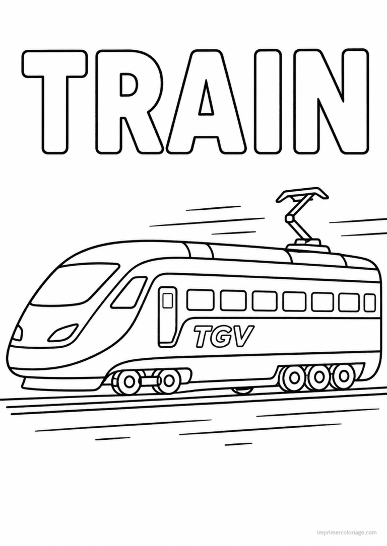 coloriage train titre tgv - dessin gratuit &agrave; imprimer