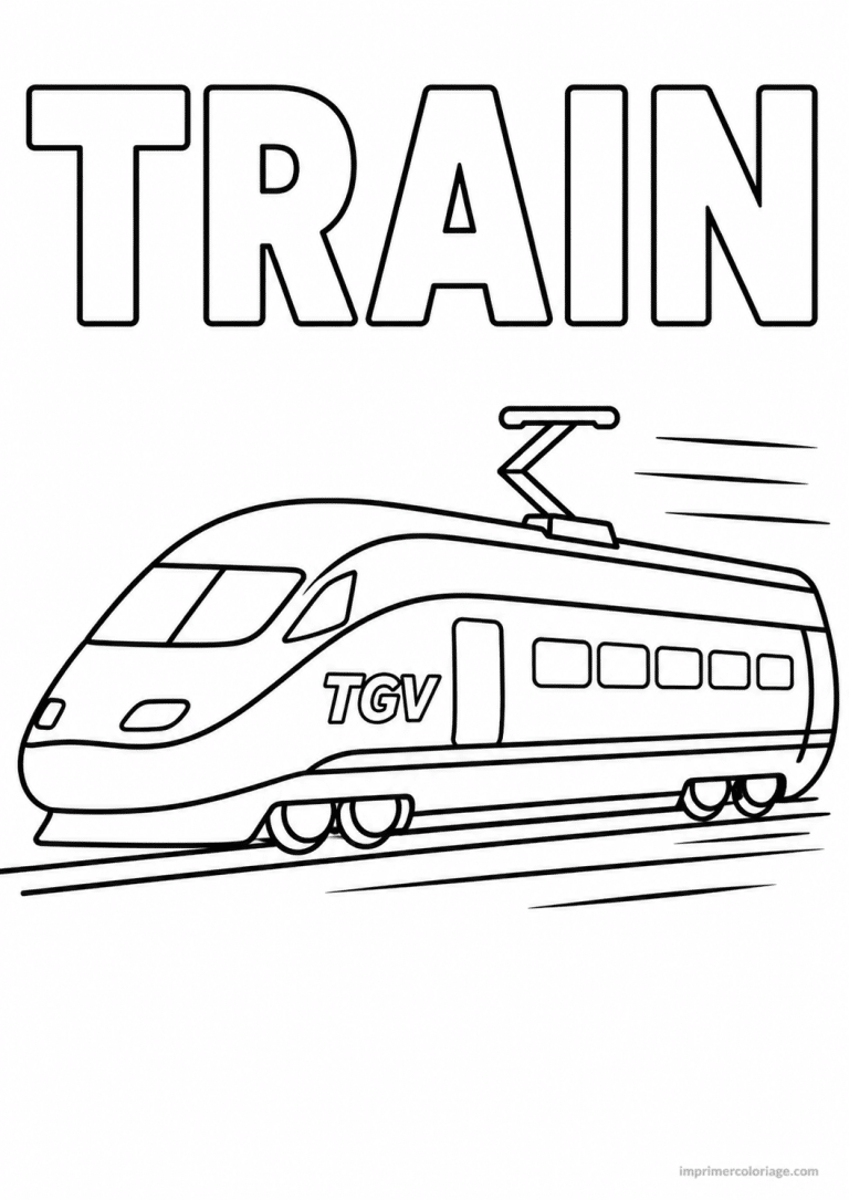 coloriage train titre tgv vitesse - dessin gratuit &agrave; imprimer