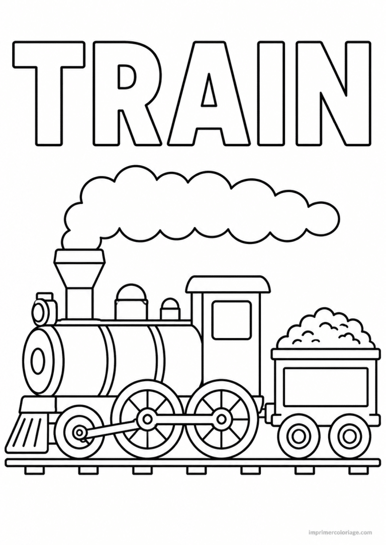 coloriage train titre vapeur - dessin gratuit &agrave; imprimer
