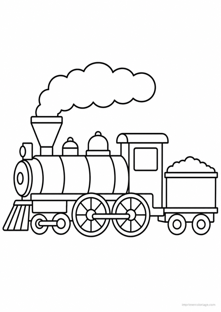 coloriage train vapeur locomotive - dessin gratuit &agrave; imprimer