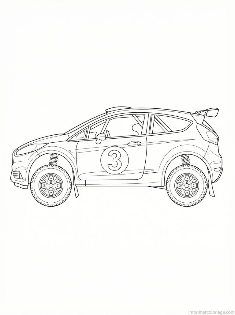 coloriage voiture rallye profil cage - dessin gratuit &agrave; imprimer