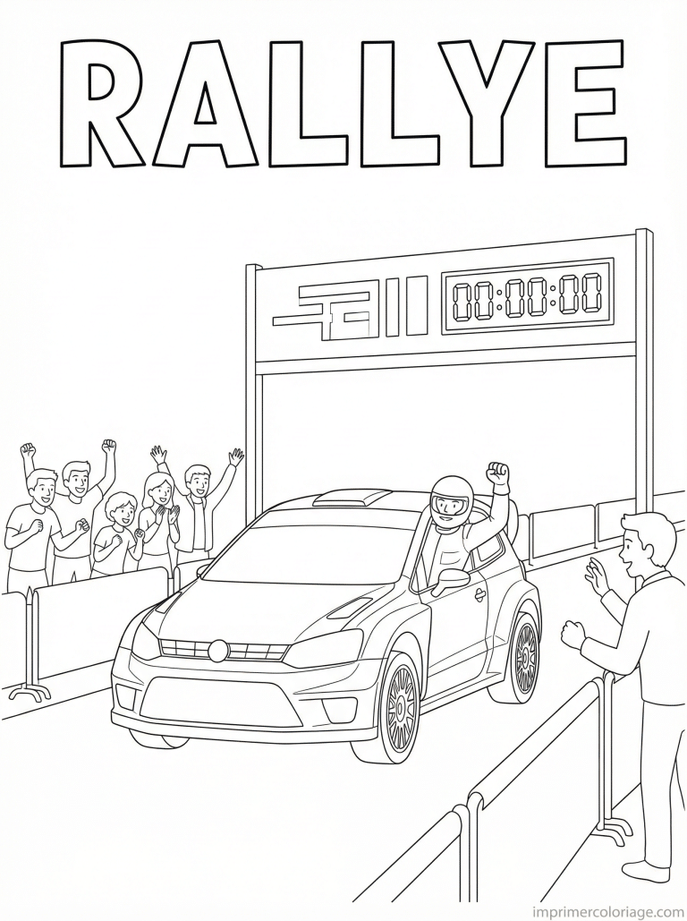 coloriage voiture rallye titre arrivee - dessin gratuit &agrave; imprimer