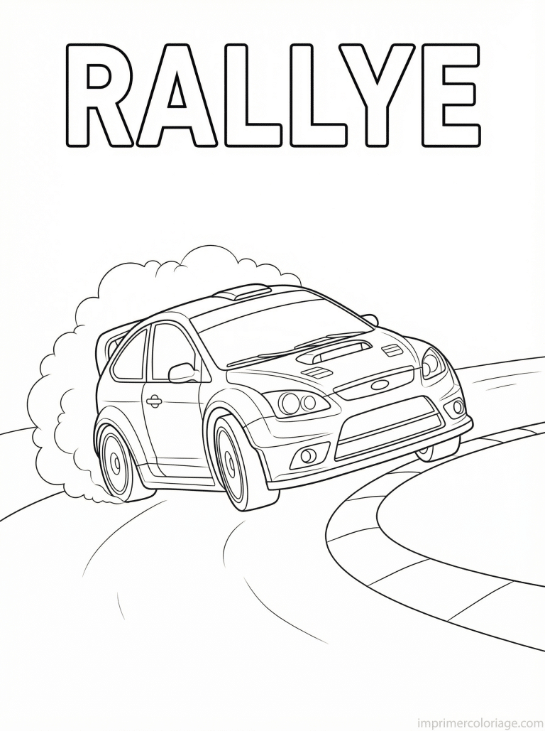 coloriage voiture rallye titre glisse - dessin gratuit &agrave; imprimer