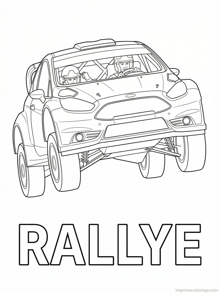 coloriage voiture rallye titre saut - dessin gratuit &agrave; imprimer