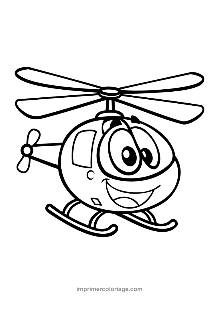 helicoptere cartoon gros yeux heureux - dessin gratuit &agrave; imprimer