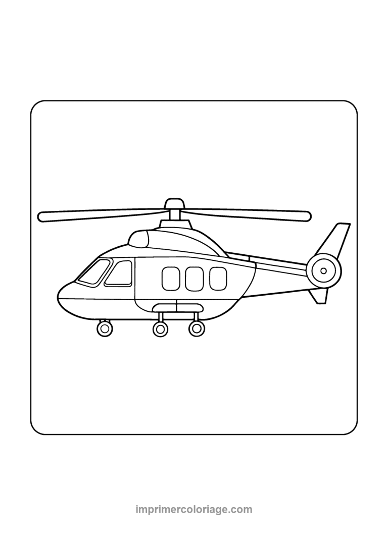 helicoptere simple profil cadre patins - dessin gratuit &agrave; imprimer