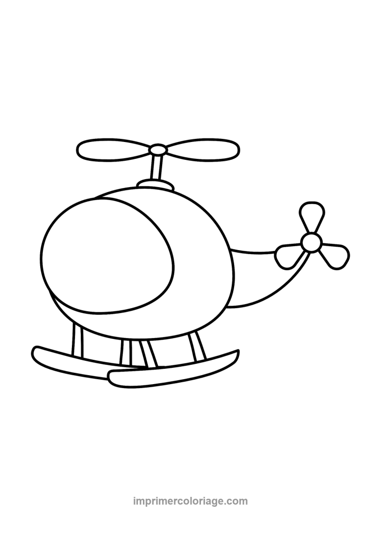 helicoptere simple rond patins facile - dessin gratuit &agrave; imprimer