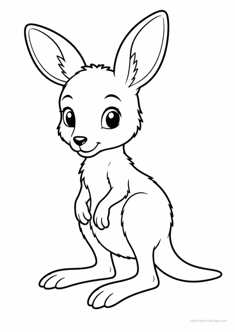 coloriage kangourou joey bebe seul - dessin gratuit &agrave; imprimer