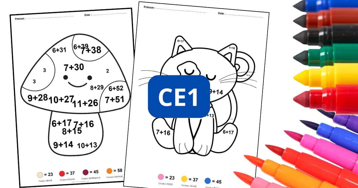 coloriage magique CE1 - dessin gratuit à imprimer