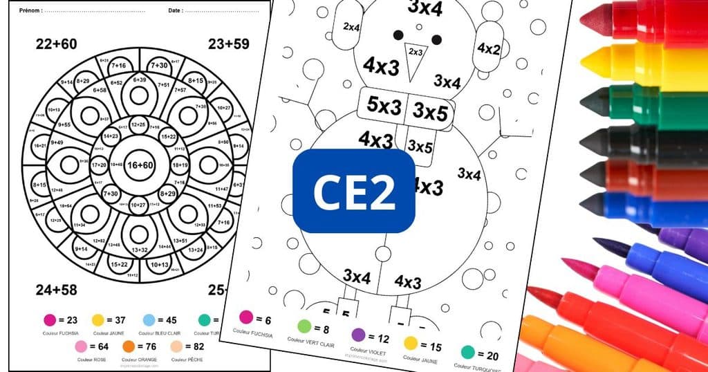 coloriage magique CE2 - dessin gratuit à imprimer