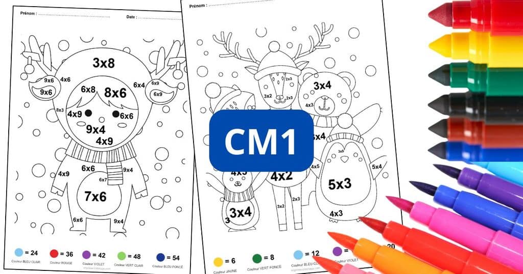 coloriage magique CM1 - dessin gratuit à imprimer