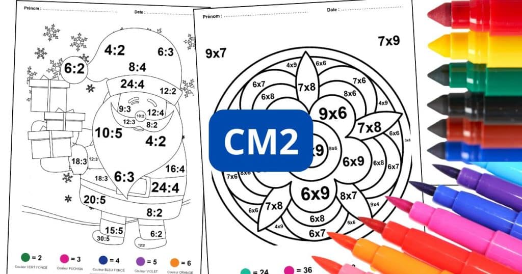 coloriage magique CM2 - dessin gratuit à imprimer