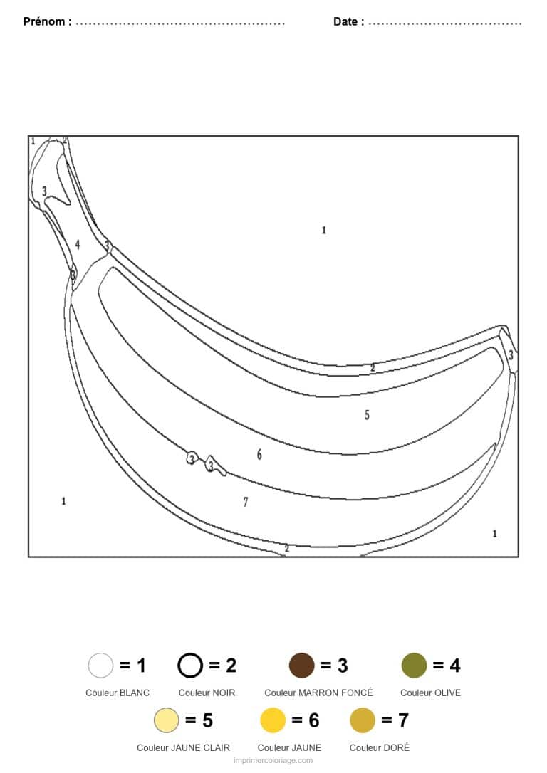 coloriage magique adulte banane, dessin gratuit &agrave; imprimer
