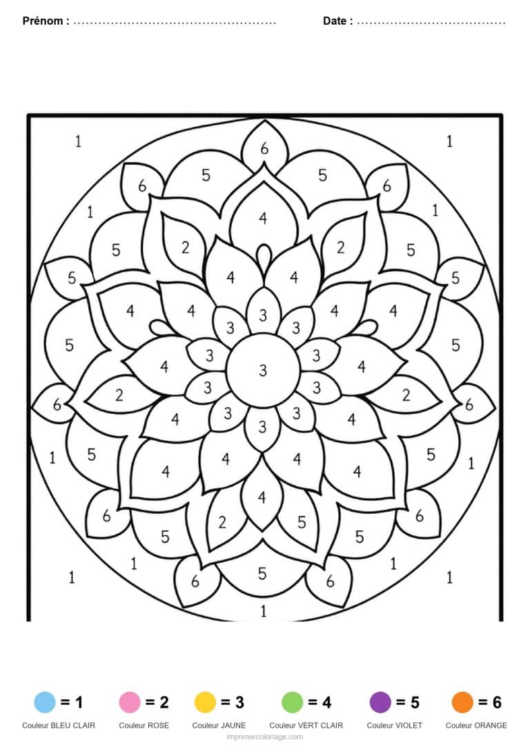 coloriage magique adulte mandala, dessin gratuit &agrave; imprimer