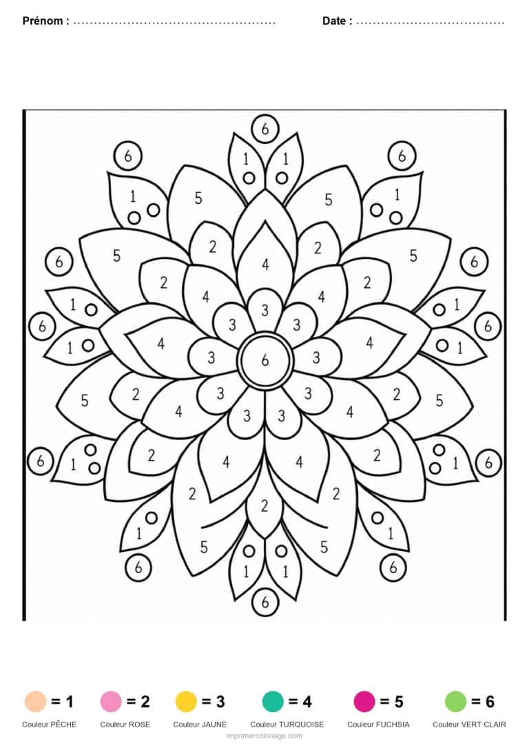 coloriage magique adulte mandala floral - dessin gratuit &agrave; imprimer