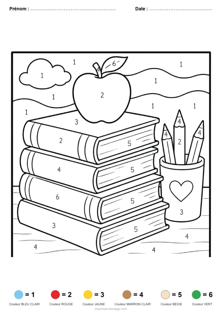 coloriage magique adulte pile de livres - dessin gratuit &agrave; imprimer