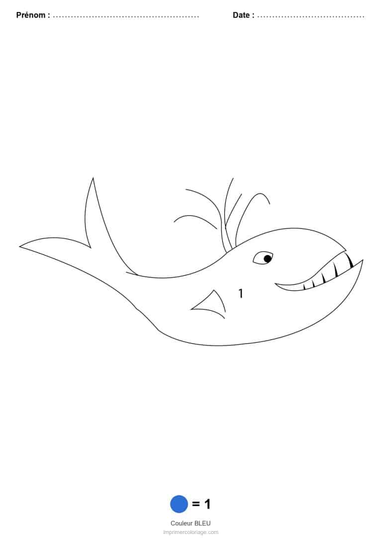 coloriage magique animaux baleine, dessin gratuit &agrave; imprimer