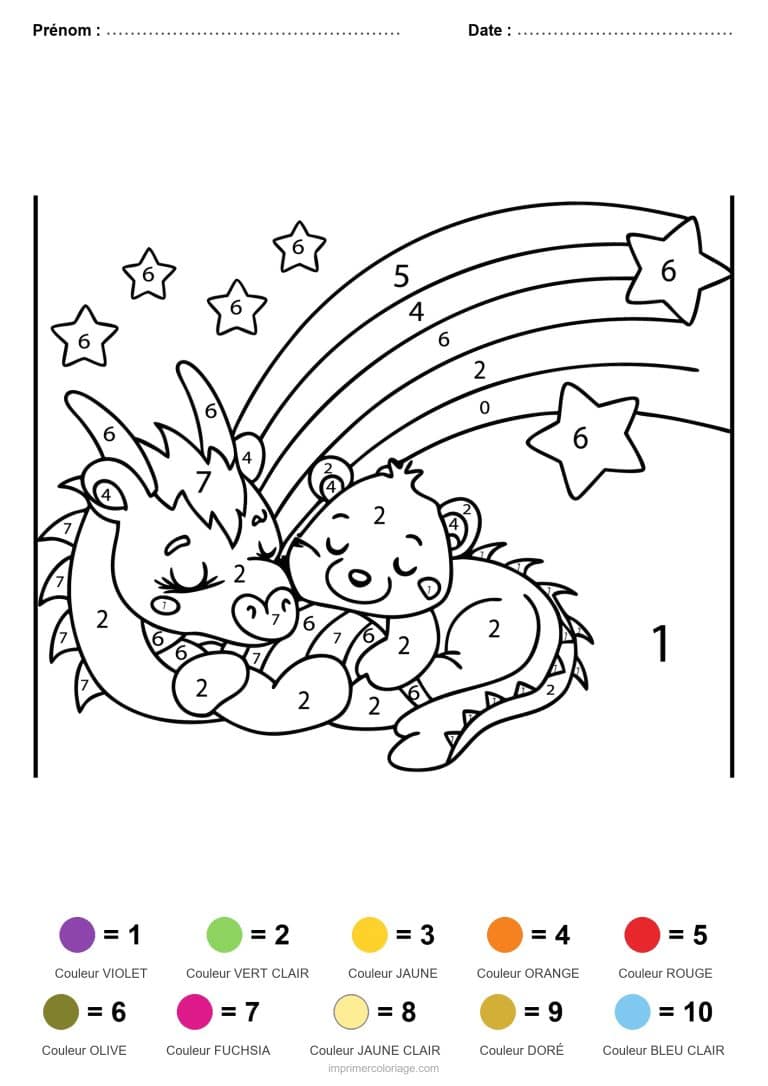 coloriage magique animaux bebes dragons, dessin gratuit &agrave; imprimer