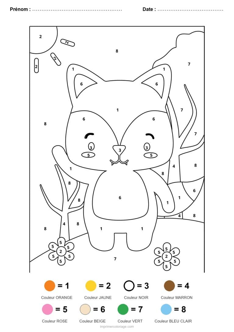coloriage magique animaux chat, dessin gratuit &agrave; imprimer