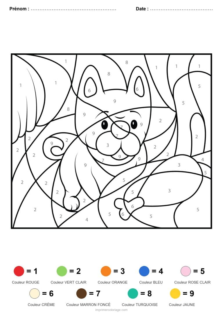 coloriage magique animaux chaton, dessin gratuit &agrave; imprimer