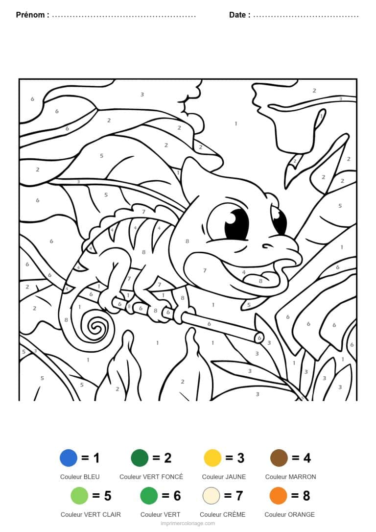 coloriage magique animaux dragon, dessin gratuit &agrave; imprimer
