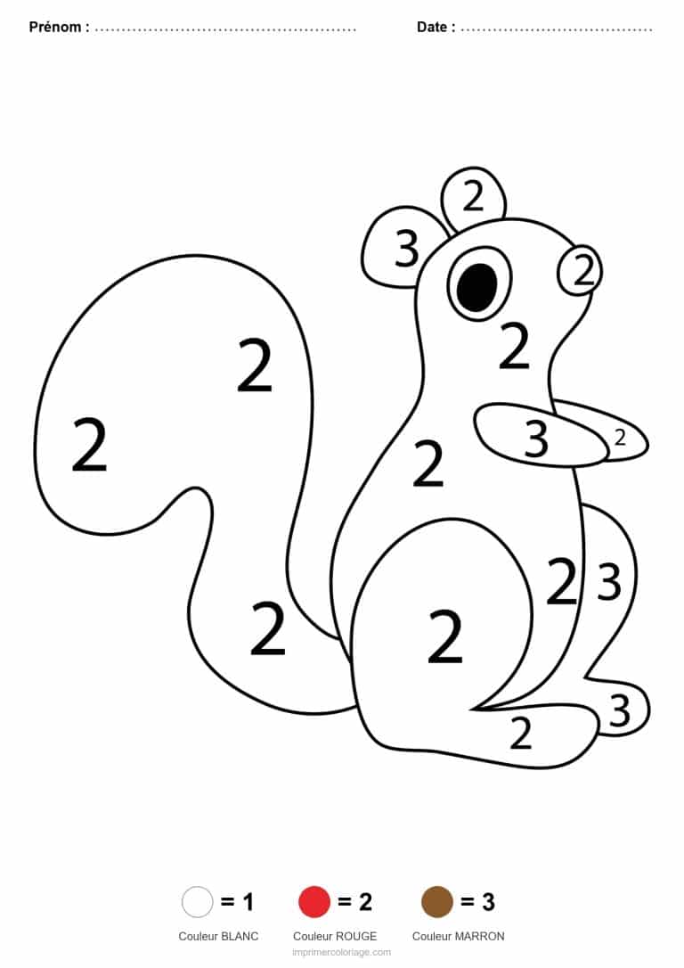 coloriage magique animaux ecureuil, dessin gratuit &agrave; imprimer