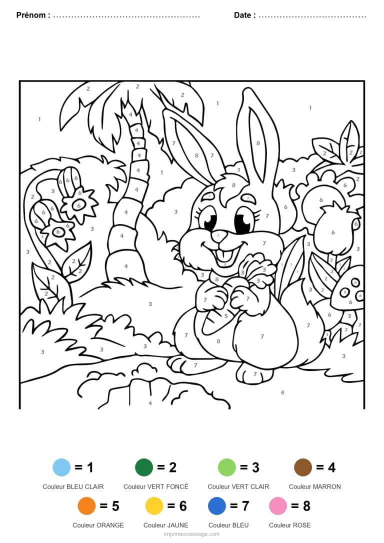 coloriage magique animaux lapin 2, dessin gratuit &agrave; imprimer