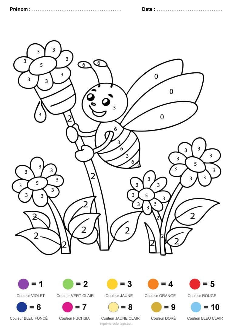 coloriage magique animaux libellule, dessin gratuit &agrave; imprimer