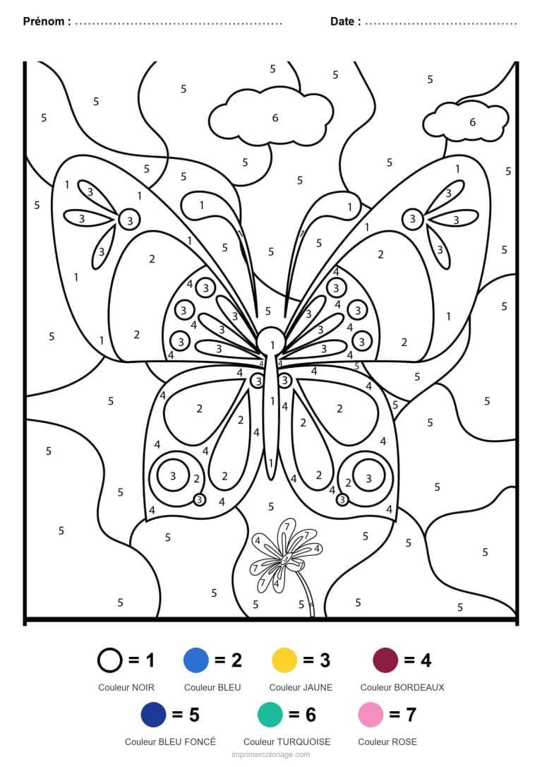 coloriage magique animaux papillon 11, dessin gratuit &agrave; imprimer