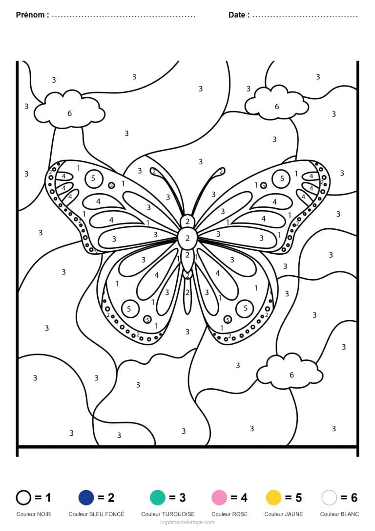 coloriage magique animaux papillon 13, dessin gratuit &agrave; imprimer