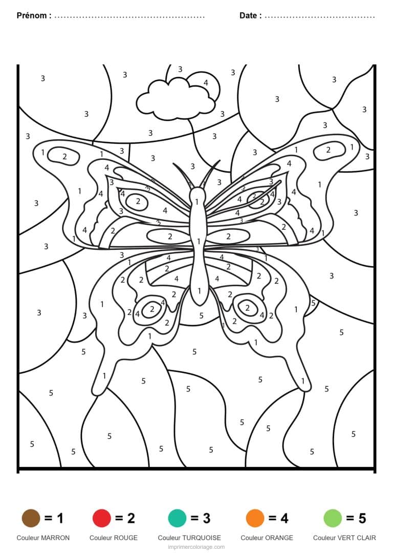 coloriage magique animaux papillon 18, dessin gratuit &agrave; imprimer