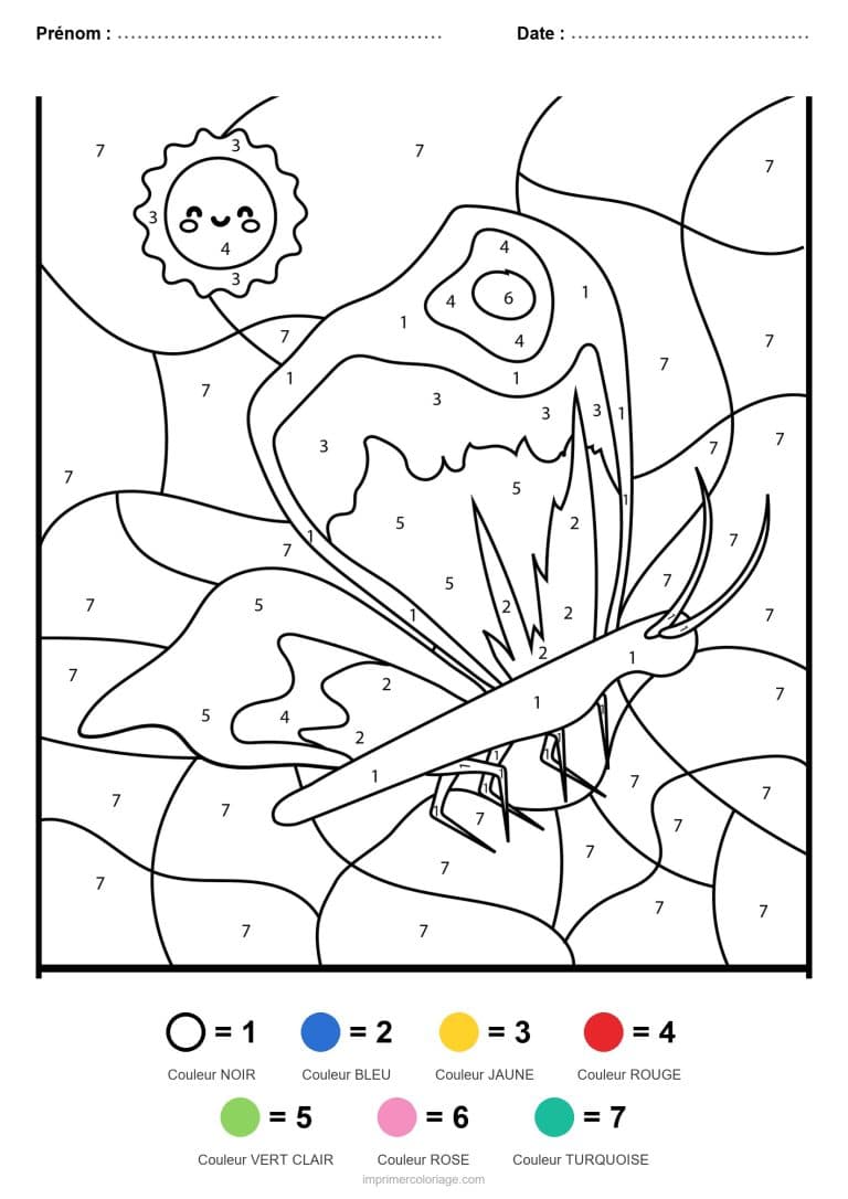 coloriage magique animaux papillon 24, dessin gratuit &agrave; imprimer
