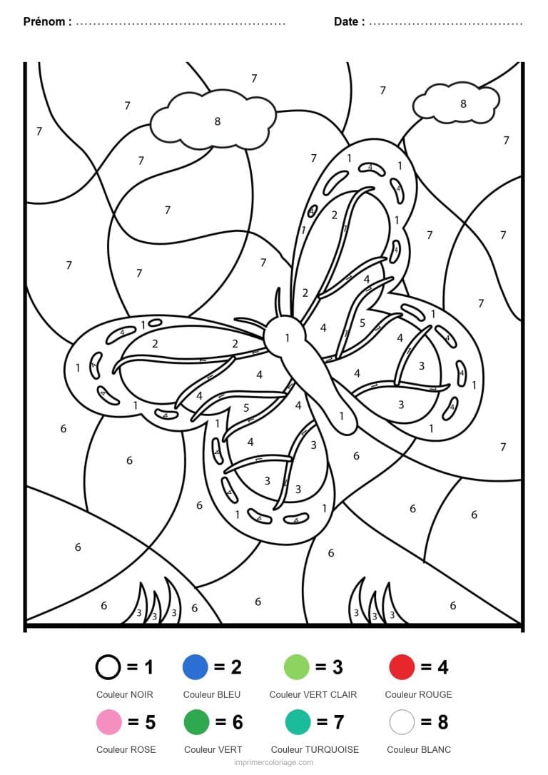 coloriage magique animaux papillon 25, dessin gratuit &agrave; imprimer