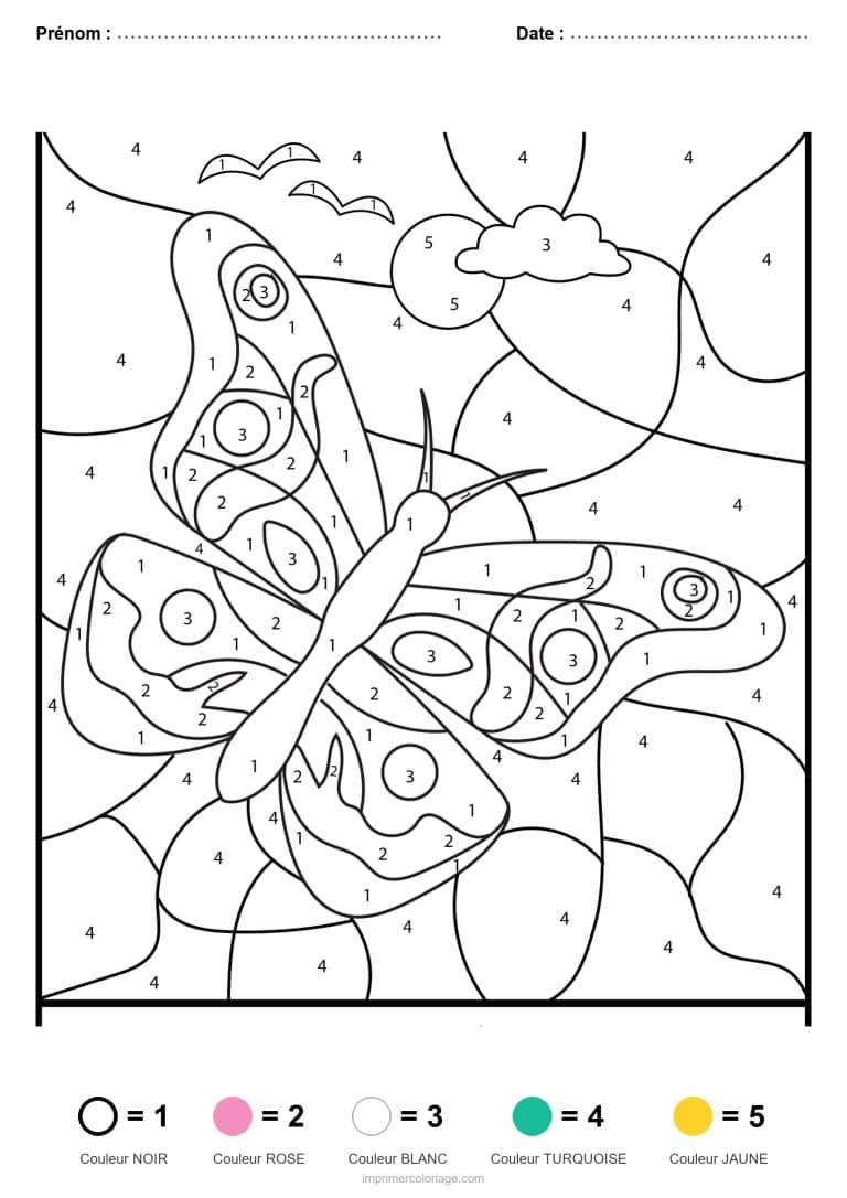 coloriage magique animaux papillon 28, dessin gratuit &agrave; imprimer