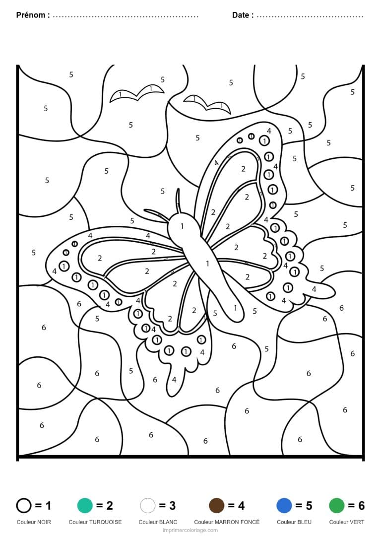coloriage magique animaux papillon 30, dessin gratuit &agrave; imprimer