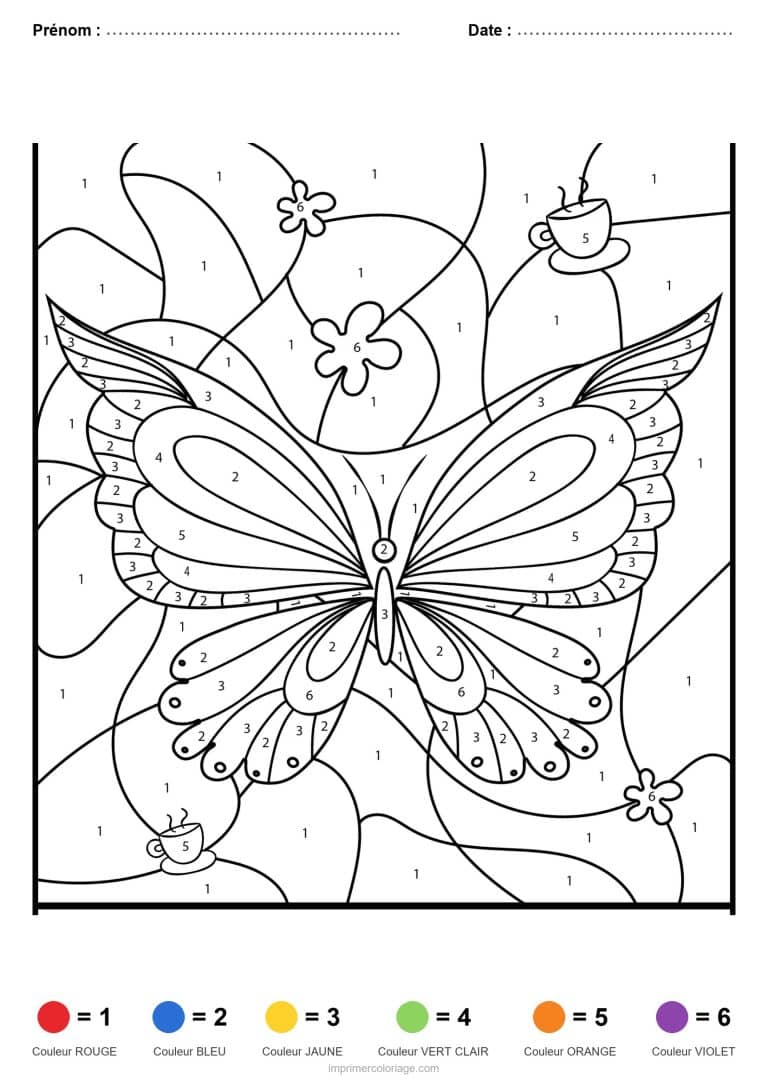 coloriage magique animaux papillon 4, dessin gratuit &agrave; imprimer
