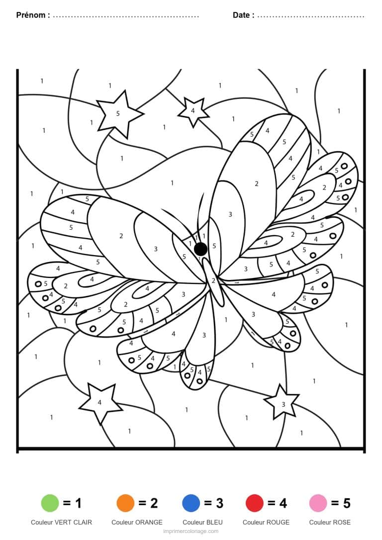 coloriage magique animaux papillon 8, dessin gratuit &agrave; imprimer