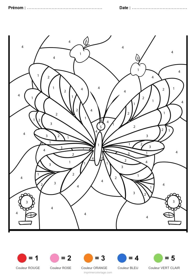 coloriage magique animaux papillon 9, dessin gratuit &agrave; imprimer