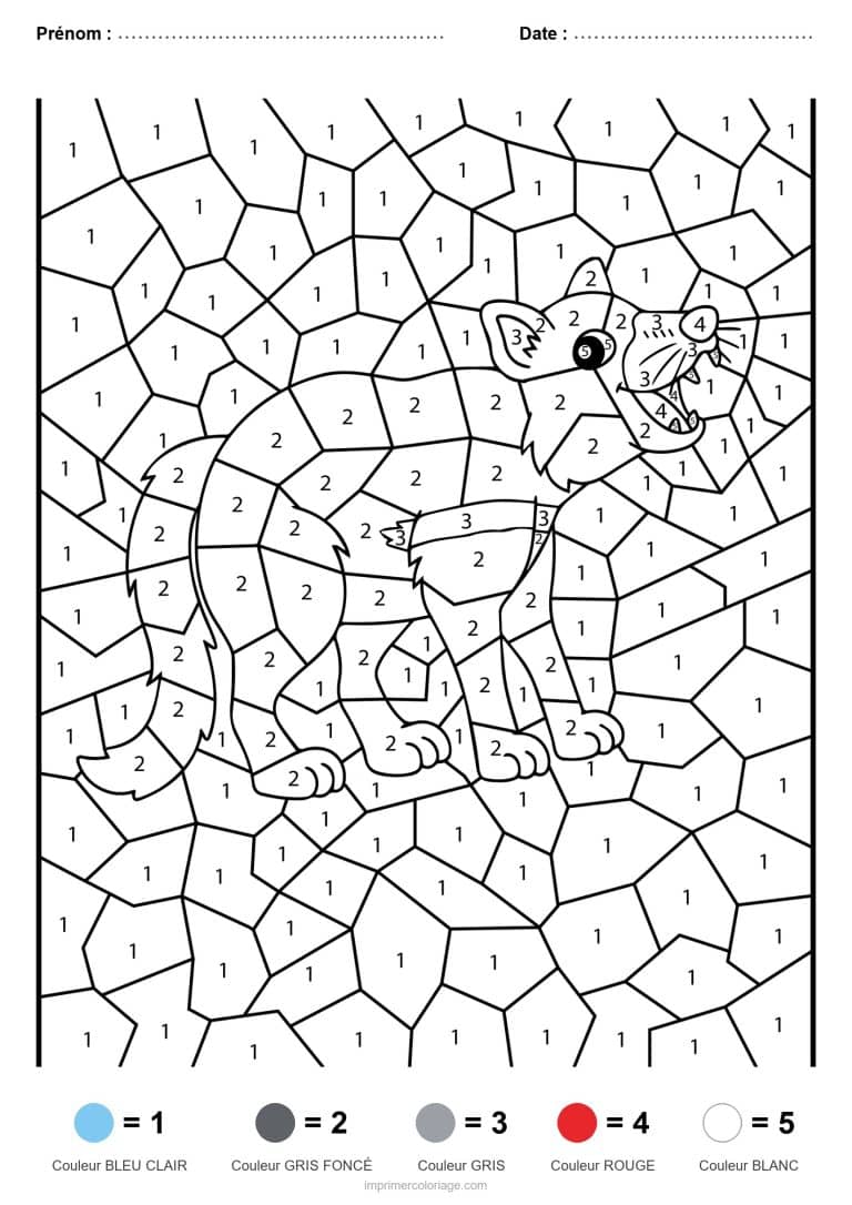 coloriage magique animaux renard 2, dessin gratuit &agrave; imprimer